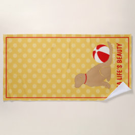 Zee Life's Beauty Retriever Yellow Beach Towel Strandlaken