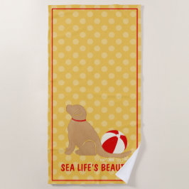 Zee Life's Beauty Retriever Yellow Beach Towel Strandlaken