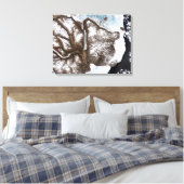 Zee lijnen de kustlijn in het oosten van Greenlan Canvas Afdruk (Insitu (Slaapkamer))