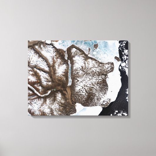 Zee lijnen de kustlijn in het oosten van Greenlan Canvas Afdruk (Voorkant)