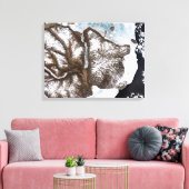 Zee lijnen de kustlijn in het oosten van Greenlan Canvas Afdruk (Insitu (Woonkamer))