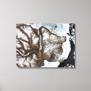 Zee lijnen de kustlijn in het oosten van Greenlan Canvas Afdruk