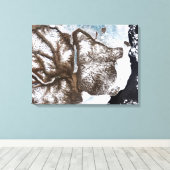 Zee lijnen de kustlijn in het oosten van Greenlan Canvas Afdruk (Insitu (Houten vloer))