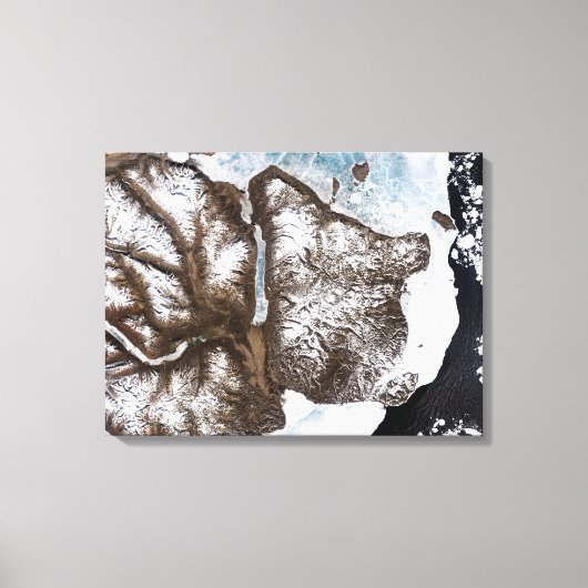 Zee lijnen de kustlijn in het oosten van Greenlan Canvas Afdruk (Voorkant)