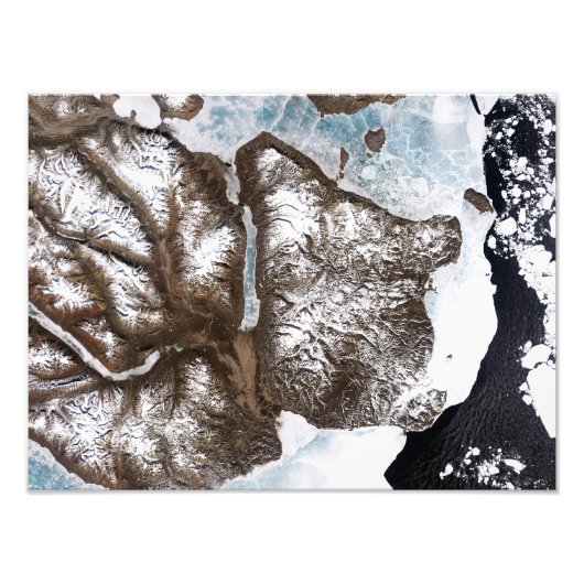 Zee lijnen de kustlijn in het oosten van Greenlan Foto Afdruk (Voorkant)