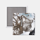 Zee lijnen de kustlijn in het oosten van Greenlan Magneet (Voorkant / Achterkant)