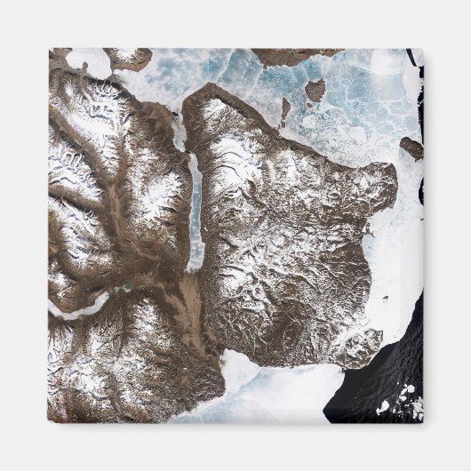 Zee lijnen de kustlijn in het oosten van Greenlan Magneet (Voorkant)