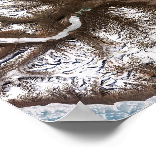 Zee lijnen de kustlijn in het oosten van Greenlan Poster (Hoek)