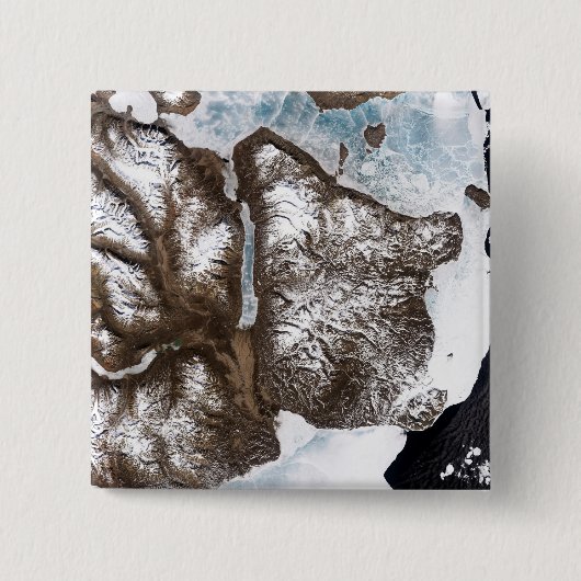 Zee lijnen de kustlijn in het oosten van Greenlan Vierkante Button 5,1 Cm (Voorkant)