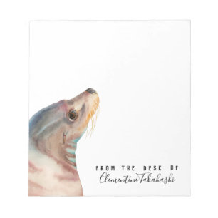 Zee Lion Animal Art   Jouw namen toevoegen Notitieblok