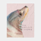 Zee Lion Animal Art | O Hallo daar Fleece Deken (Voorkant)