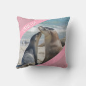 Zee Lion & Baby Pup Australia, Cute Pink Kussen (Achterkant)