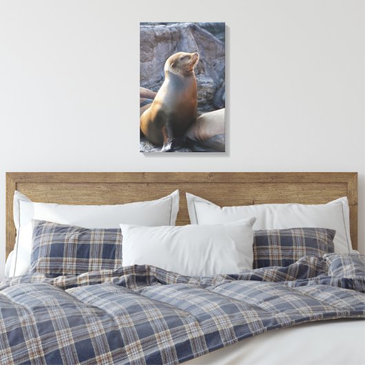 Zee Lion Canvas Afdruk (Insitu (Slaapkamer))