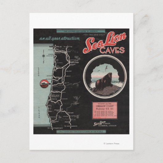 Zee Lion Caves, Florence, Oregon Briefkaart (Voorkant)