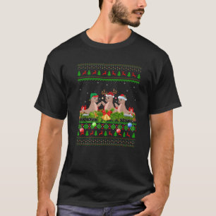 Zee Lion Lover Xmas Lighting Santa Ugly Zee Lion C T-shirt