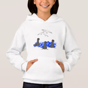 Zee Lion Ocean & Seagulls Girls Hoodie