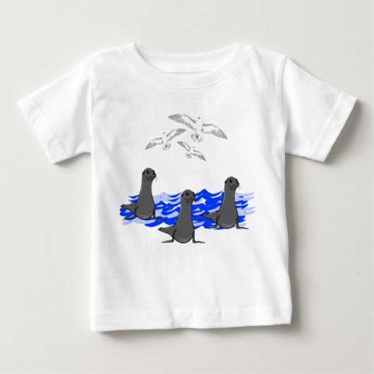 Zee Lion Ocean & Seagulls Toddler T-shirt (Voorkant)