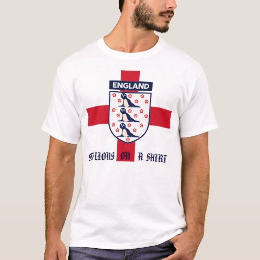 ZEE LION OP EEN SHIRT ENGLAND TSHIRT. (Voorkant)
