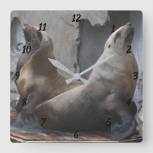 Zee Lion Square Clock Vierkante Klok