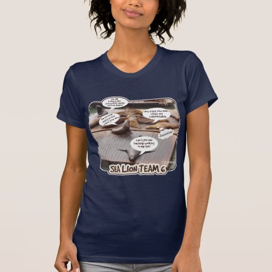 Zee Lion Team 6 Funny Ocean Life Slogan T-shirt (Voorkant)