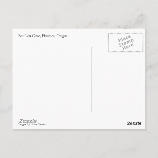 Zee liongrot, OF Briefkaart (Achterkant)