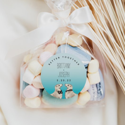 Zee Lions Blauwgroen Blue Wedding Ronde Sticker