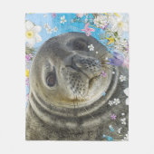 Zee-lionzwemmen in bloemen fleece deken (Voorkant)