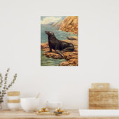  Zee Lood door de zeeoor, zeezoogdieren Poster (Keuken)
