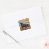  Zee Lood door de zeeoor, zeezoogdieren Vierkante Sticker (Envelop)