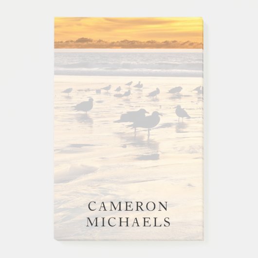 Zee loopt op zonsondergang naar het strand post-it® notes (Voorkant)