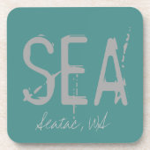 ZEE Luchthavencode Seattle Typografie Bier Onderzetter (Voorkant)