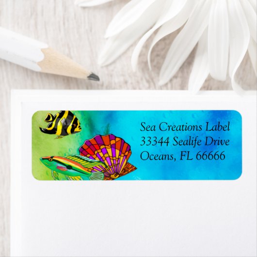 Zee maakt gemengde media etiket (Insitu)