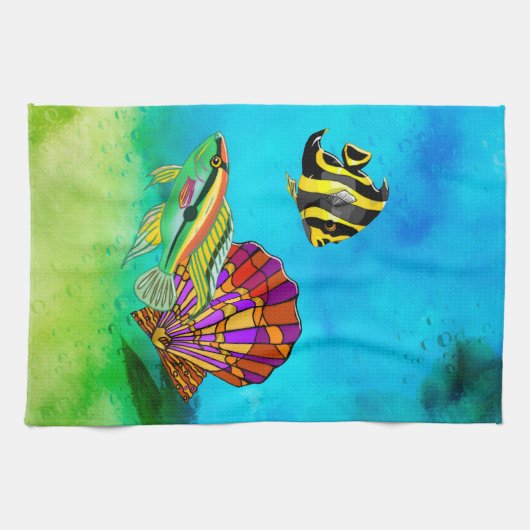 Zee maakt gemengde media theedoek (Horizontaal)