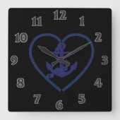 Zee man vierkante klok (Voorkant)