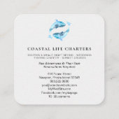 *~* Zee Mariene Waterverf die kustdolfijnen afspel Vierkante Visitekaartje (Achterkant)