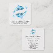 *~* Zee Mariene Waterverf die kustdolfijnen afspel Vierkante Visitekaartje (Voorkant / Achterkant)