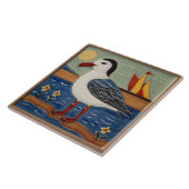 Zee meeuw oceaan zeevogel meeuw tegeltje (Zijkant)
