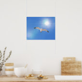 Zee meeuw vogel vliegende zon fotografische kunst  poster (Keuken)