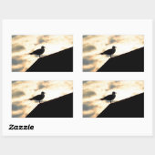 Zee Meeuw Zonsondergang Rechthoekige Sticker (Vel)