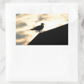 Zee Meeuw Zonsondergang Rechthoekige Sticker (Tas)