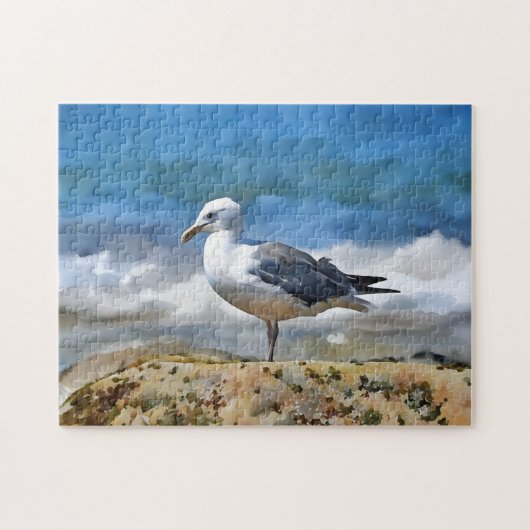 Zee meeuwenvogel bij de Ocean Art Puzzel (Horizontaal)