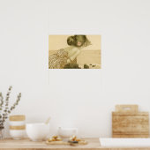  Zee meisje met roze roze Poster (Keuken)