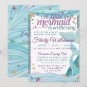 Zee Mermaid Baby shower Kaart (Voorkant / Achterkant)