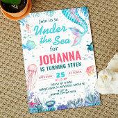 Zee Mermaid verjaardagsfeestje uitnodiging