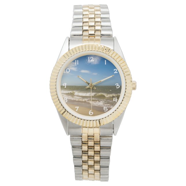 Zee met blauwe lucht  - horloge (Voorkant)