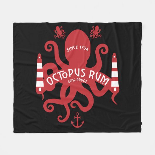 Zee met deuk en fantasy | Octopus | Nautische Mok Fleece Deken (Voorkant (Horizontaal))