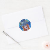 Zee met fantasiekunst van Renee Lavoie Ronde Sticker (Envelop)