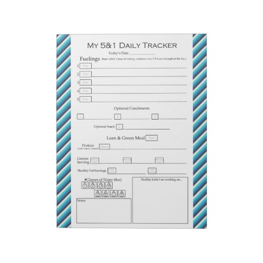 Zee met gekleurd striped design Notitieblok (Linkerzijde)