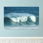 Zee met golf fluistering canvas afdruk (Insitu (Houten vloer))