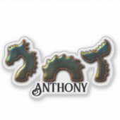 Zee met Jouw naam Sticker (Voorkant)